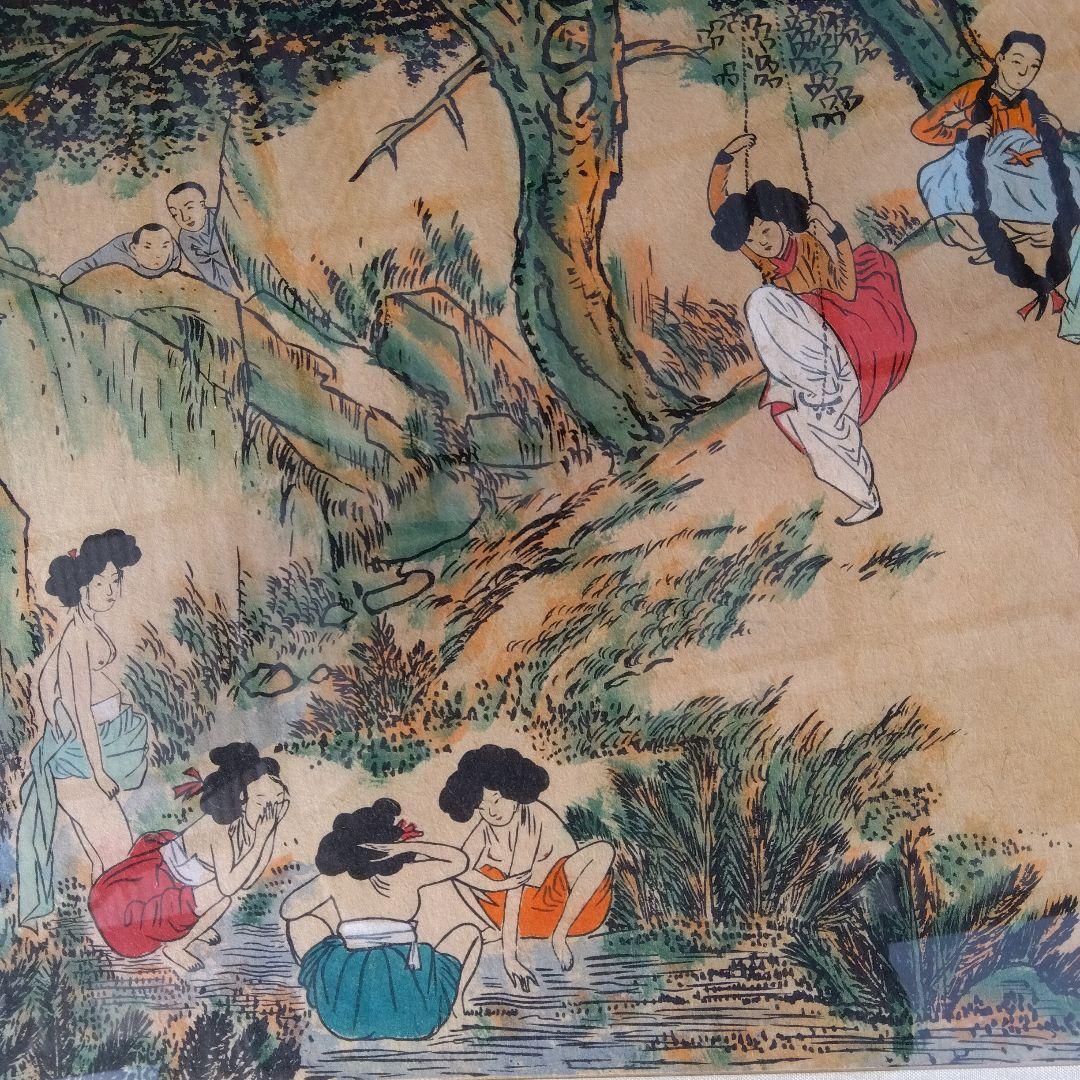 李朝　竜山遊興図