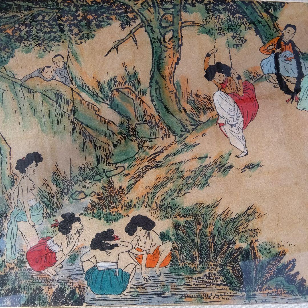 李朝　竜山遊興図