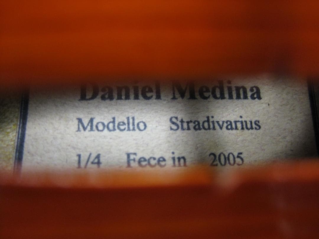 【良音上質１枚板1/4】 アメリカ製 Daniel Medina バイオリン