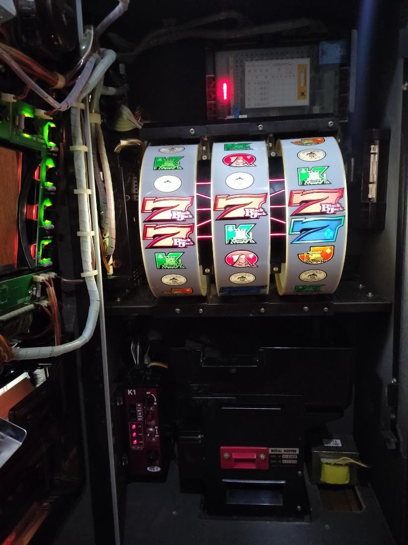 【パチスロ実機】ネット★『初代』ブラックジャック777【不要機付】４号機