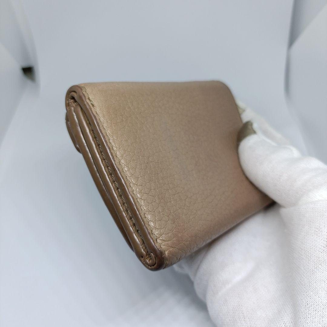 プラダ三つ折り財布 PRADA折財布ベージュ