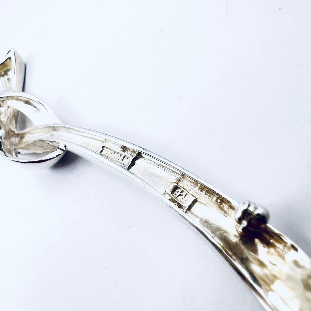 美品✨ティファニー　リボン　ピンブローチ　シルバー　Knot ヴィンテージ