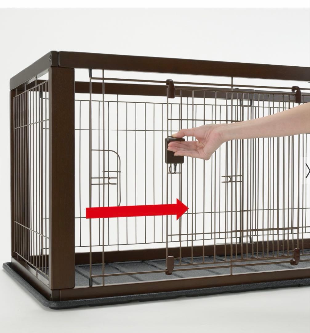 値引中★木製スライドペットサークル ワイド リッチェル　ゲージ　サークル　屋根付