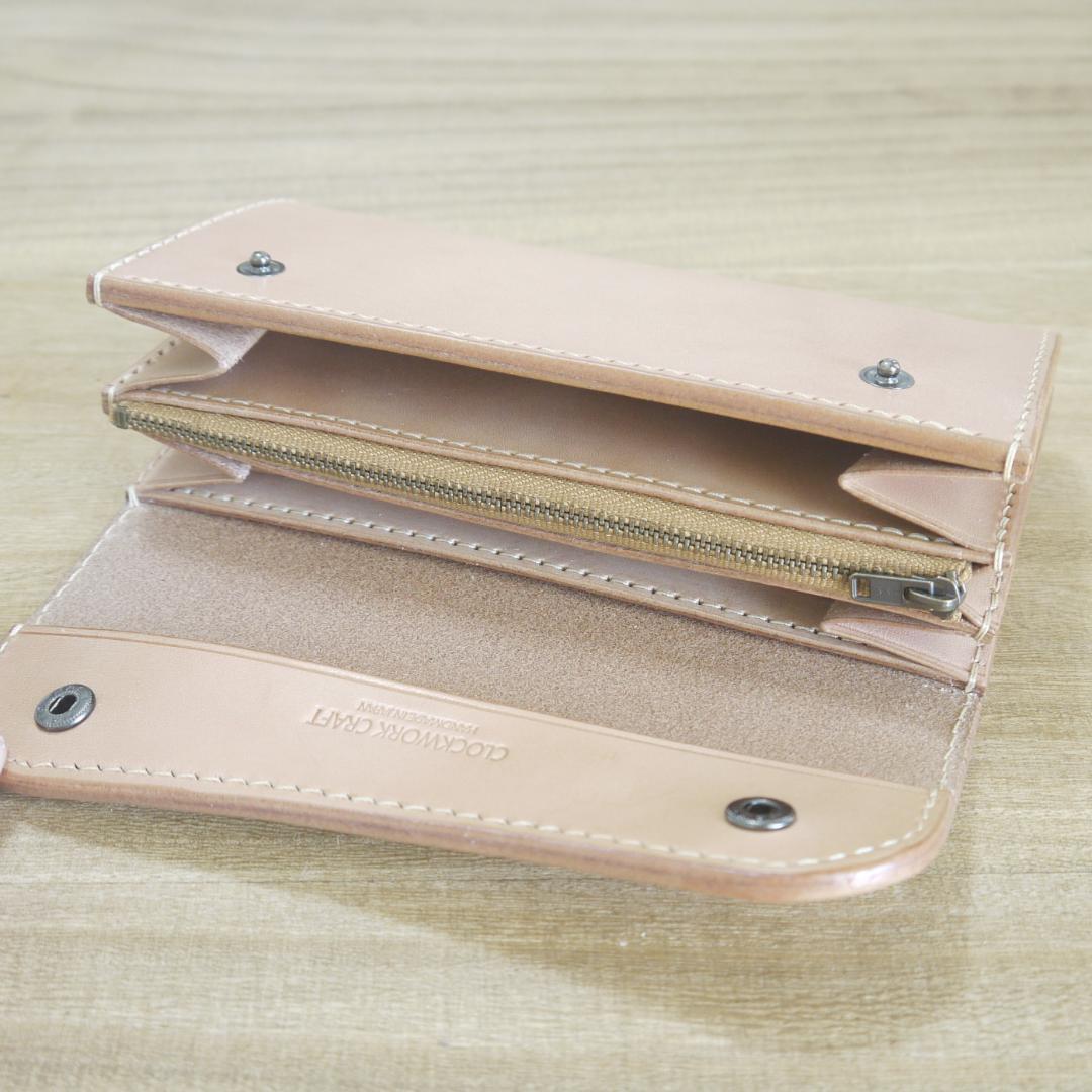 【me.様】　栃木レザー　サドルレザー　赤タグ付　ロングウォレット　三つ折り