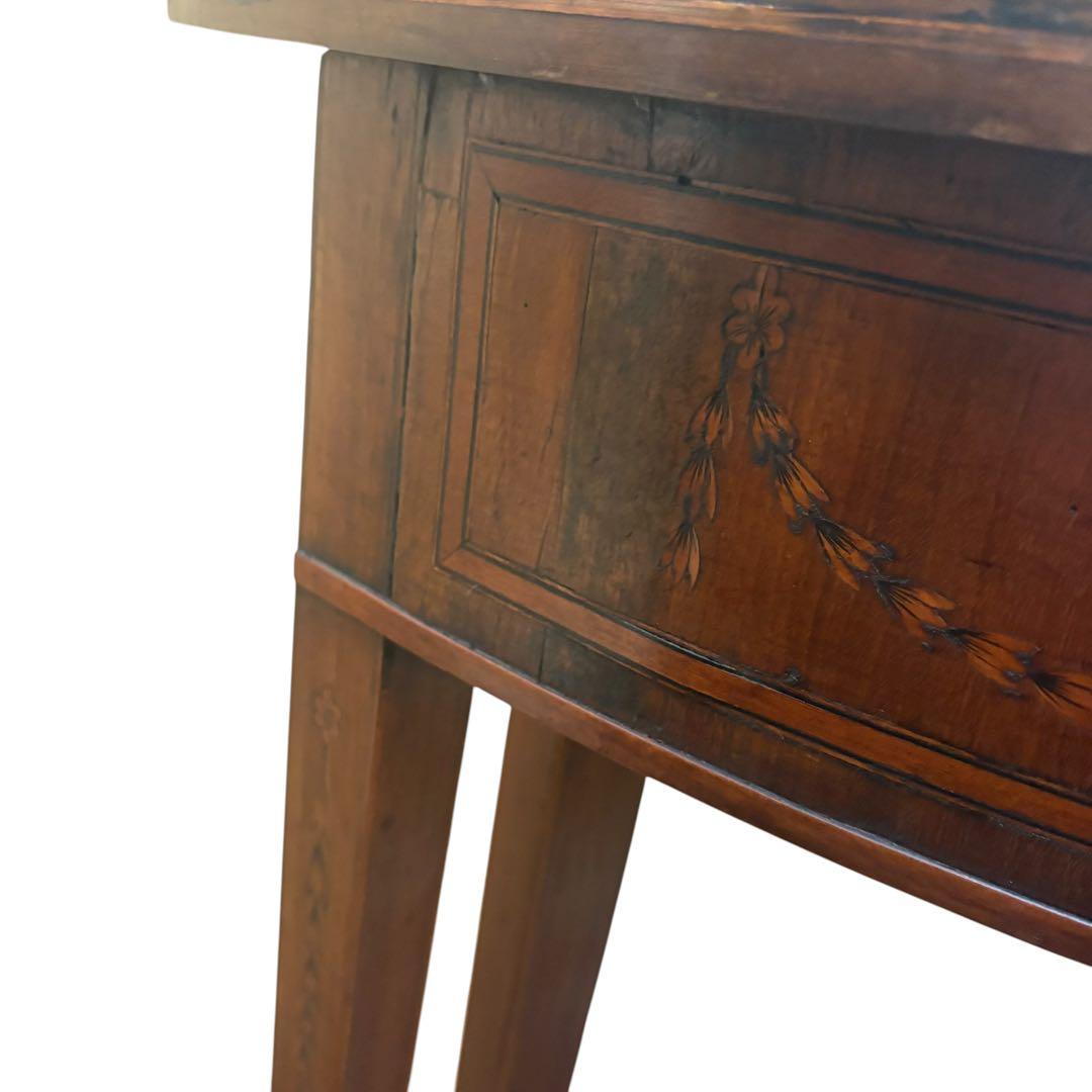 象嵌 ゲートレッグ コンソールテーブル 半円 折りたたみ 円形 アンティーク