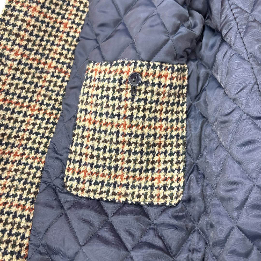 希少　ザラ　チェスターコート　イタリア製　高級生地メーカー　千鳥柄　キルティング