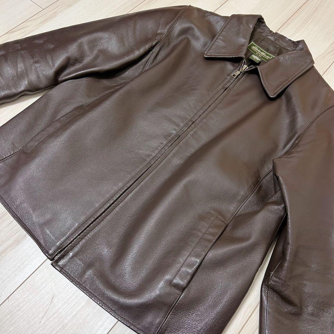 【90s】EDDIE BAUER エディーバウアー レザージャケット ブラウン