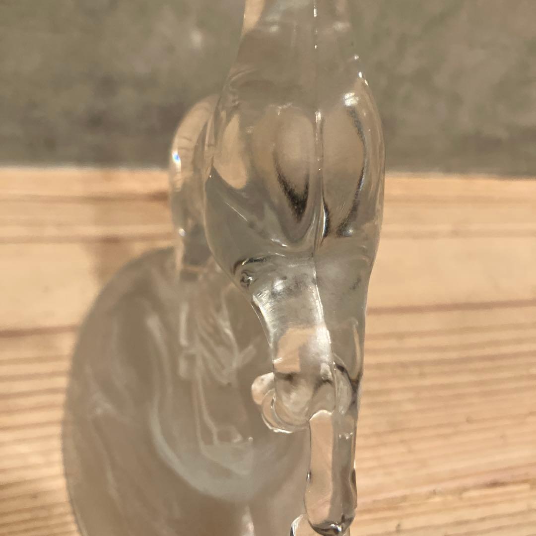 美品 ヴィンテージ ガラス 馬　りんご 置物 オブジェ ずっしり　クリスタル