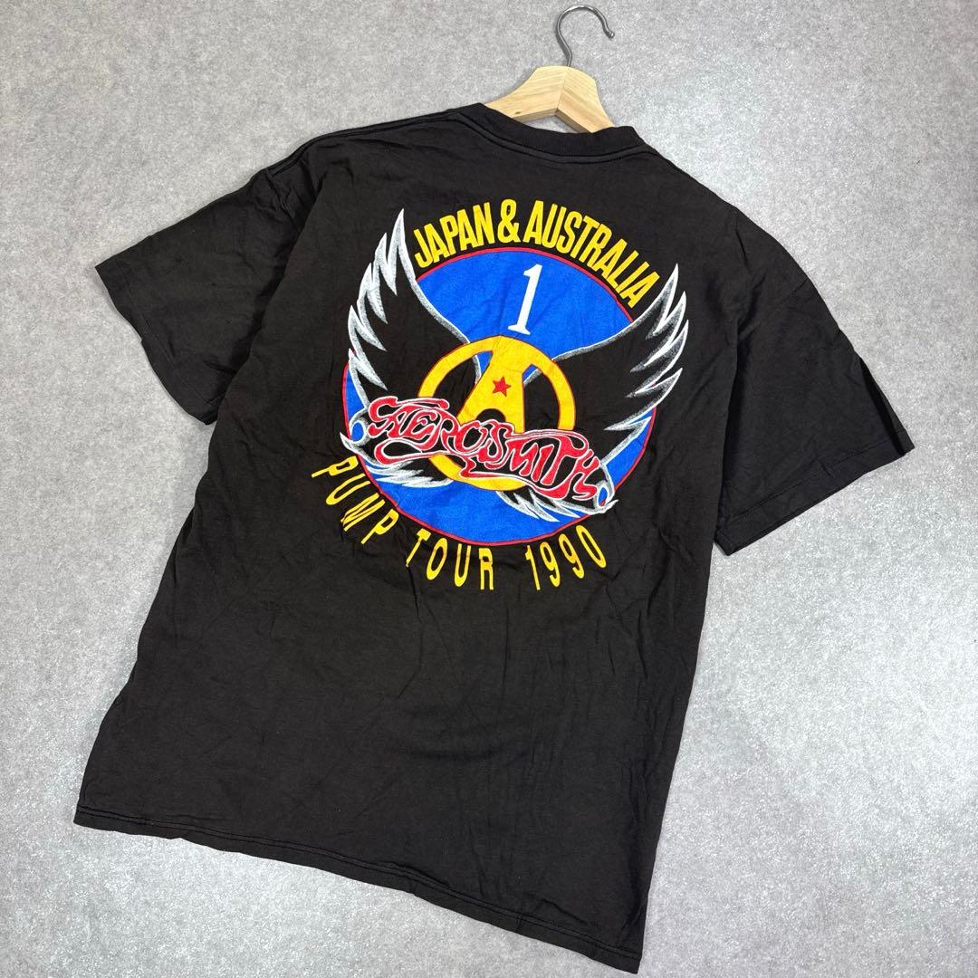 希少 当時物 ヴィンテージ AEROSMITH バンド ツアーTシャツ USA製