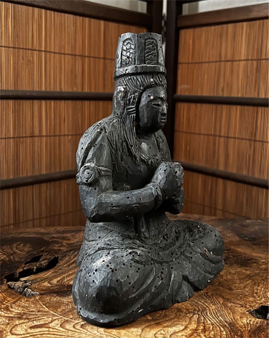 仏教美術 在銘 木製 一刀彫り 時代 大日如来像 仏像