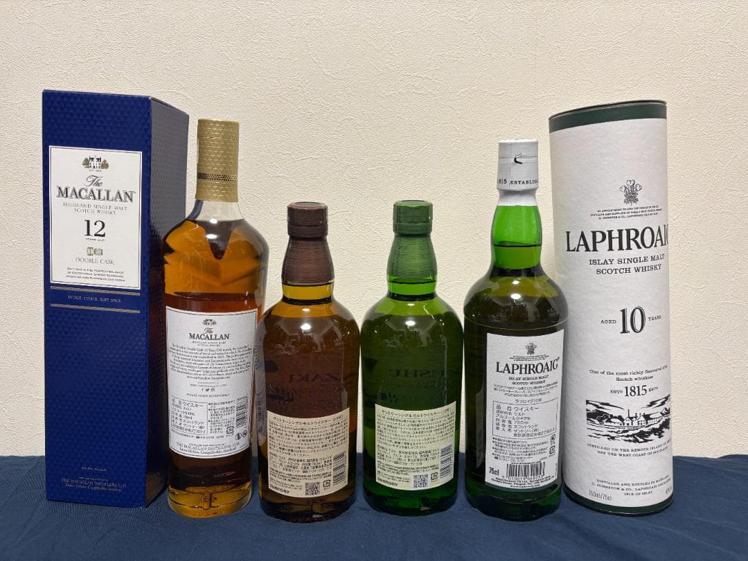 山崎NV　白州NV　ラフロイグ10年　マッカラン12年