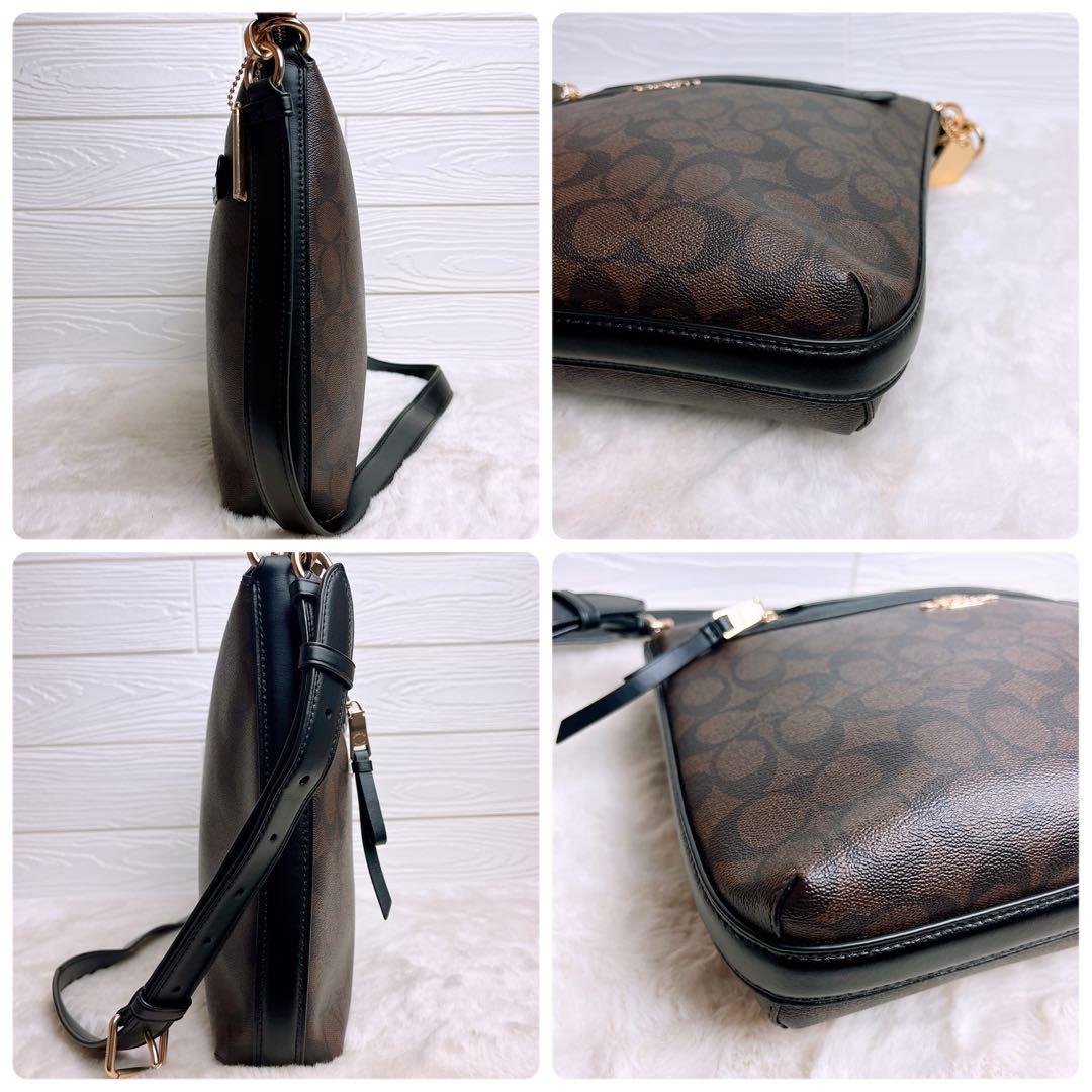 未使用☆COACHコーチ ショルダーバッグ シグネチャー ブラウン