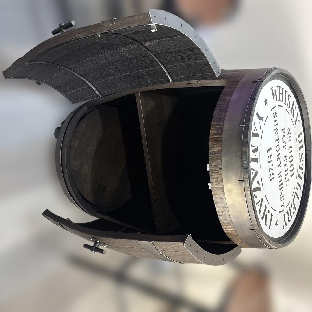 【引取限定】幻山崎樽キャビネット＋ハイチェア×2脚