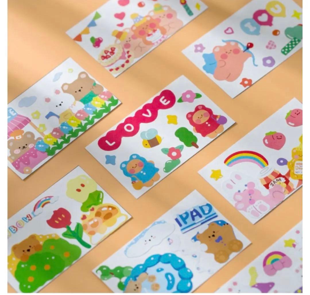 W1248.うさぎとくま ステッカーブック 4種セット