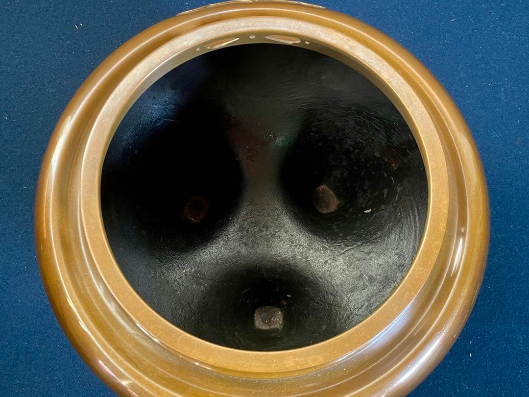 【未使用 美品】「母」 唐銅 朝鮮風炉 真形釜添 釜師 敬典 釜鐶 共箱(敬F)