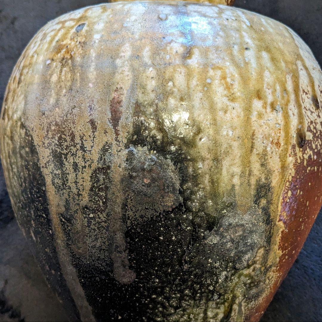 【伊賀】古伊賀壷、緑釉