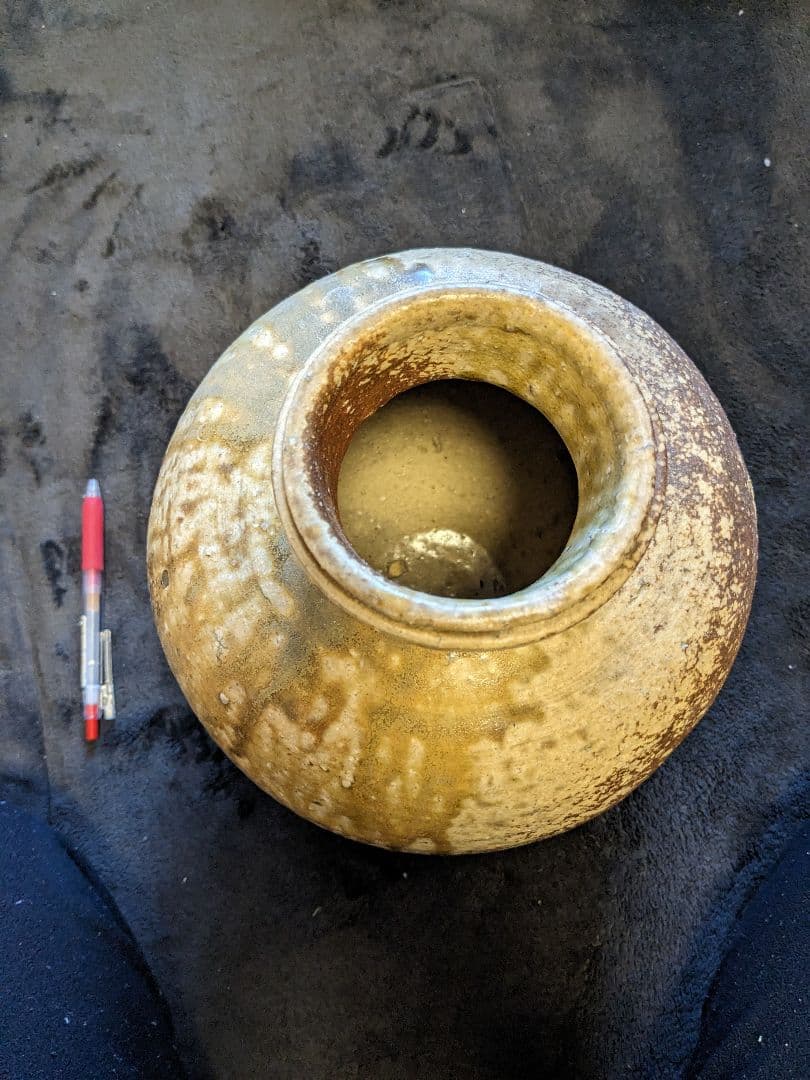 【伊賀】古伊賀壷、緑釉