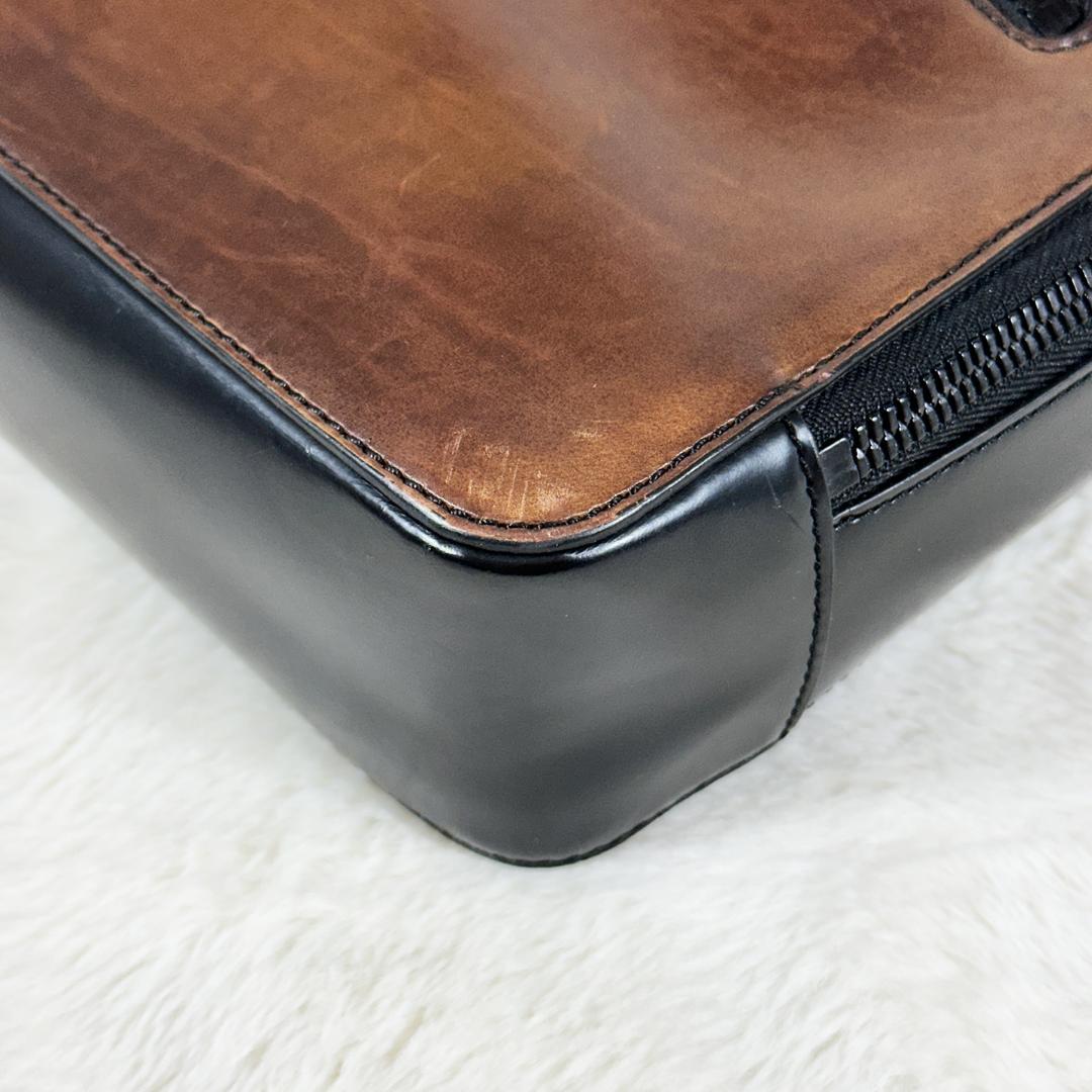 ベルルッティ アンジュール ブラウン ブラック バイカラー ブリーフケース