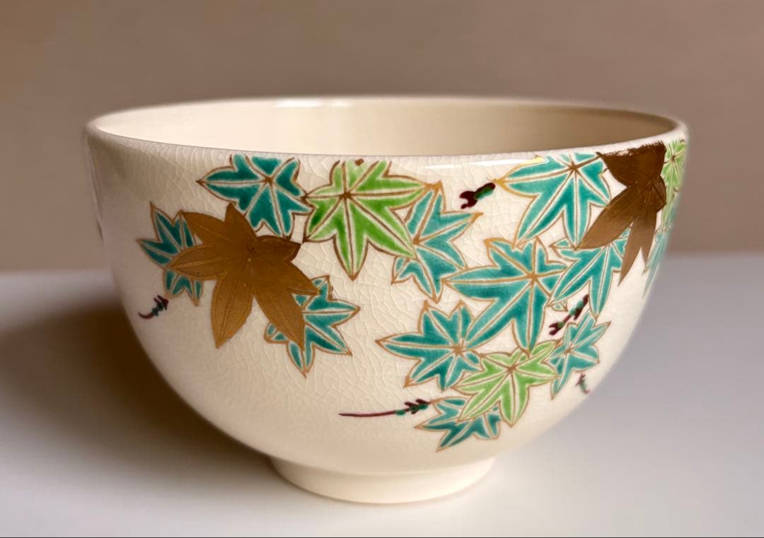 【美品】粟田焼　青楓　茶碗　清昌堂やました　佳山　薫風　共箱