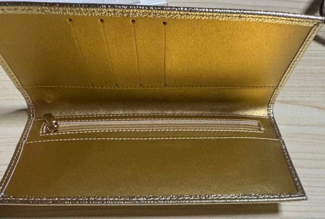 皇居　長財布　ゴールド