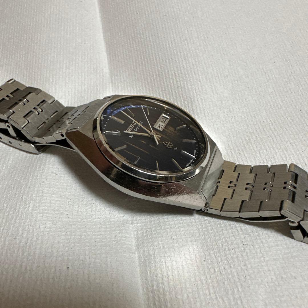 SEIKO キングクォーツ　稼動品　美品 特殊ブルー文字盤