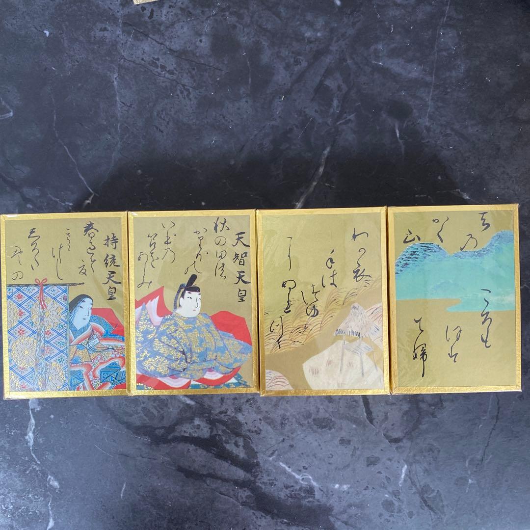 尾形光琳筆　 本金彩本金粉　小倉百人一首　解説書付　大石天狗堂製