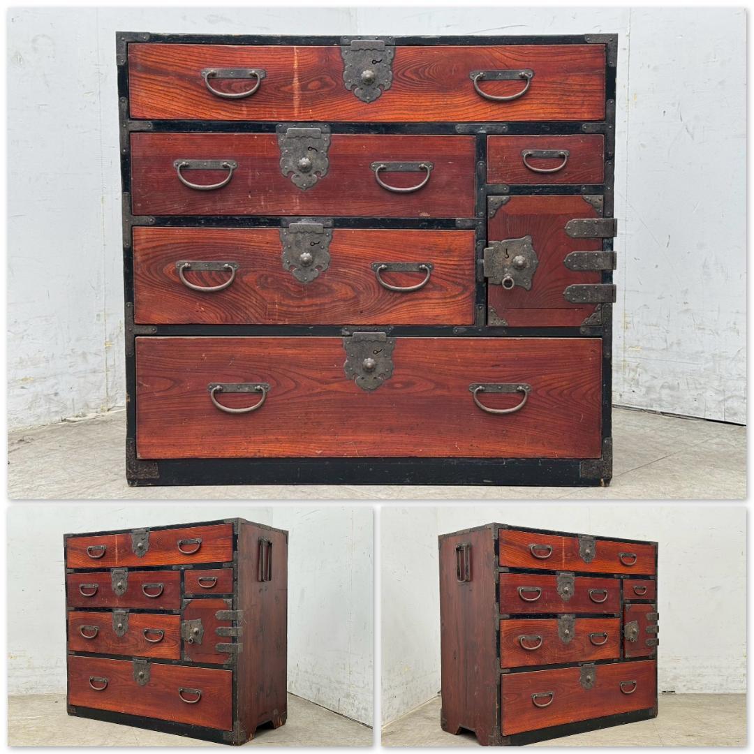 H1364☆時代箪笥 和簞笥 和風キャビネット和家具　アンティーク　昭和レトロ