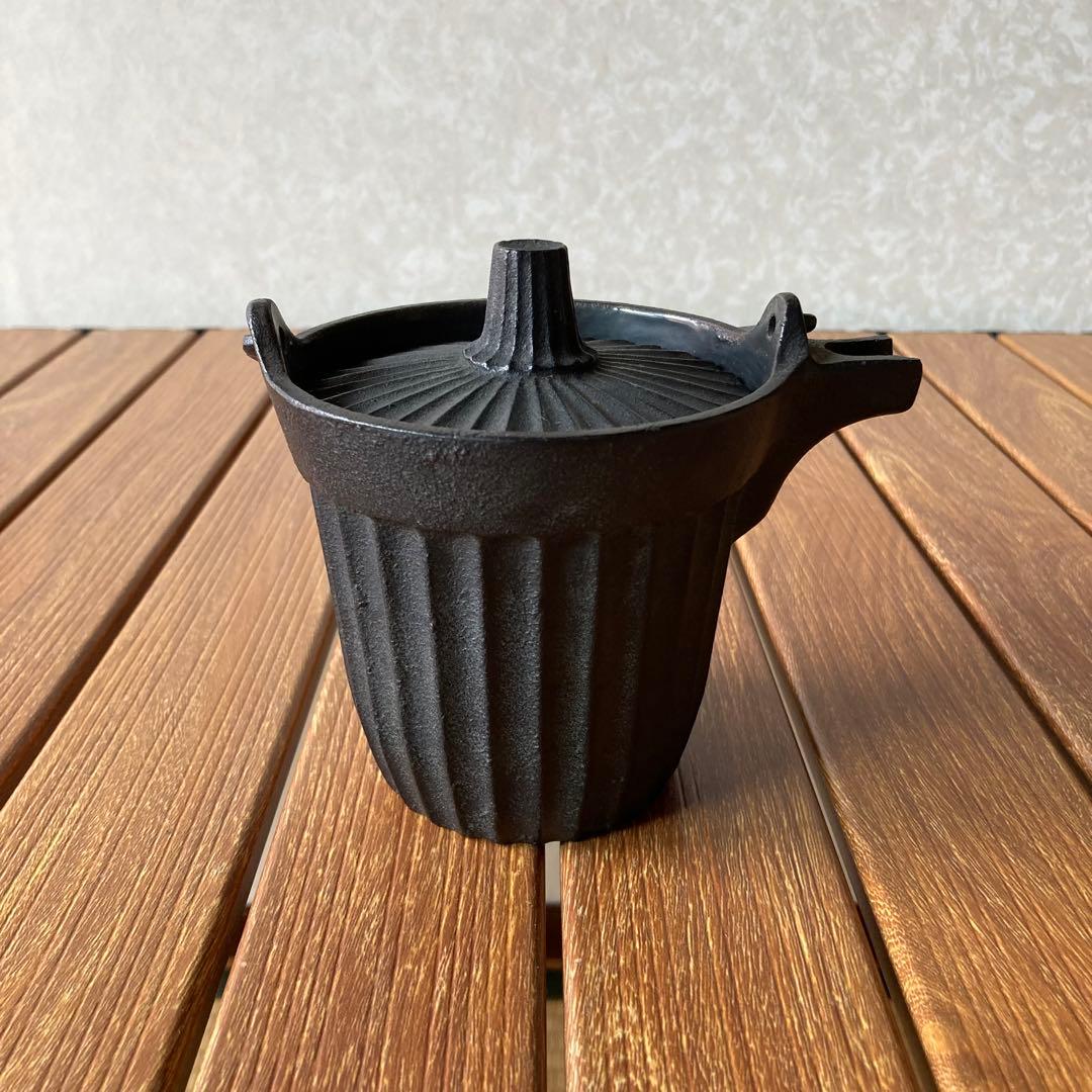 昭和レトロ 南部鉄器 鉄製 鋳鉄 鋳物 蛇ノ目 鉄瓶 急須 茶注ぎ ホーロー加工