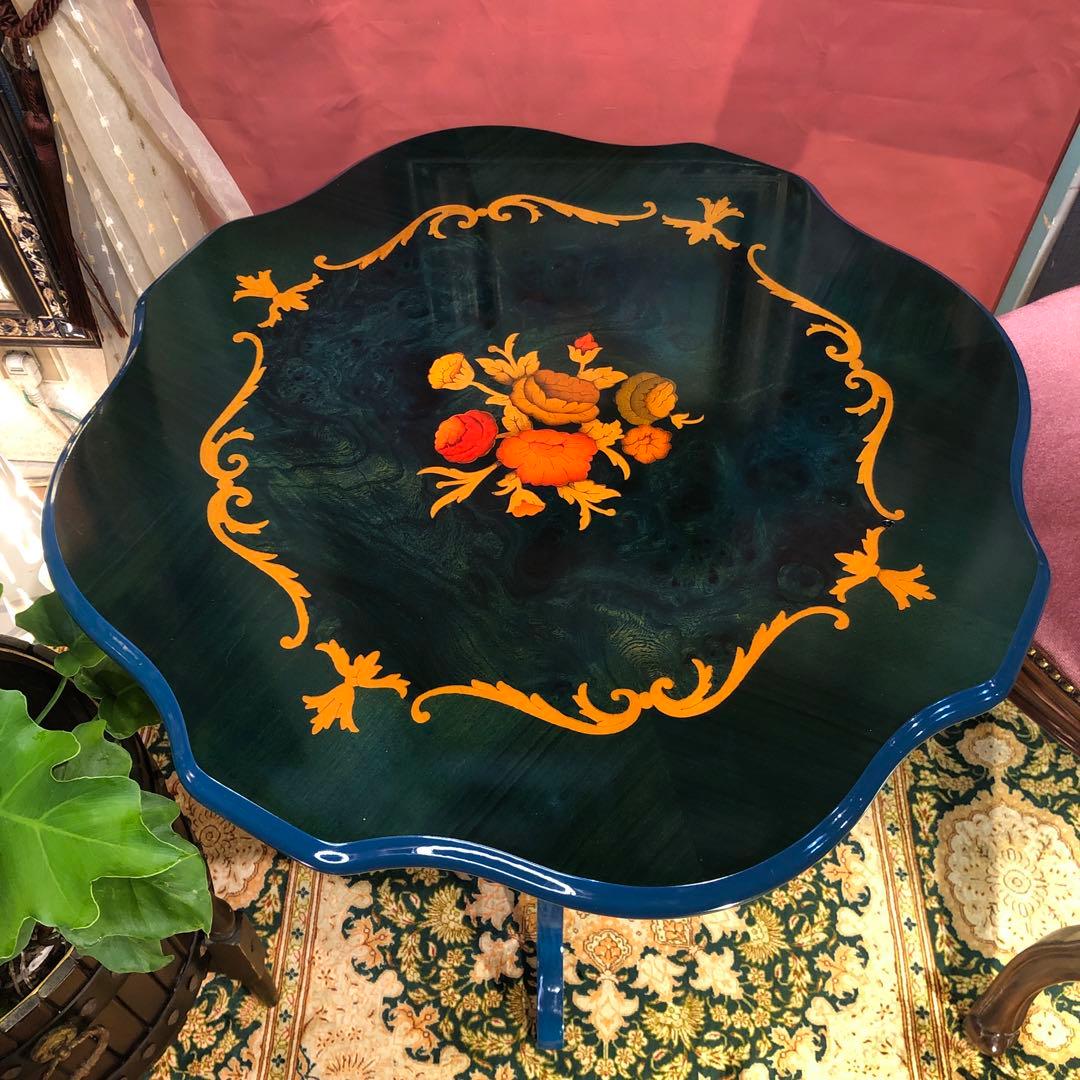 Sale ヴィンテージ イタリアン象嵌　コンパクト　サイドテーブル