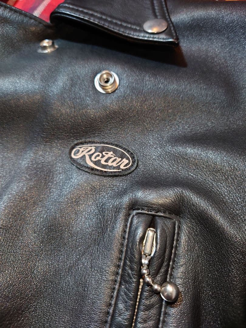 ROTAR ダブルレザーライダースジャケット ブラック M ローター ロンジャン