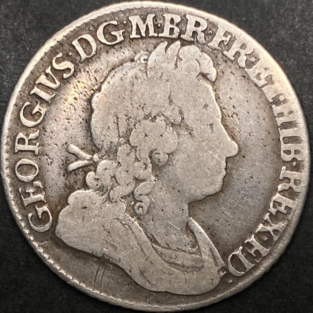 1723年 SSC イギリス 1シリング銀貨・アンティーク 