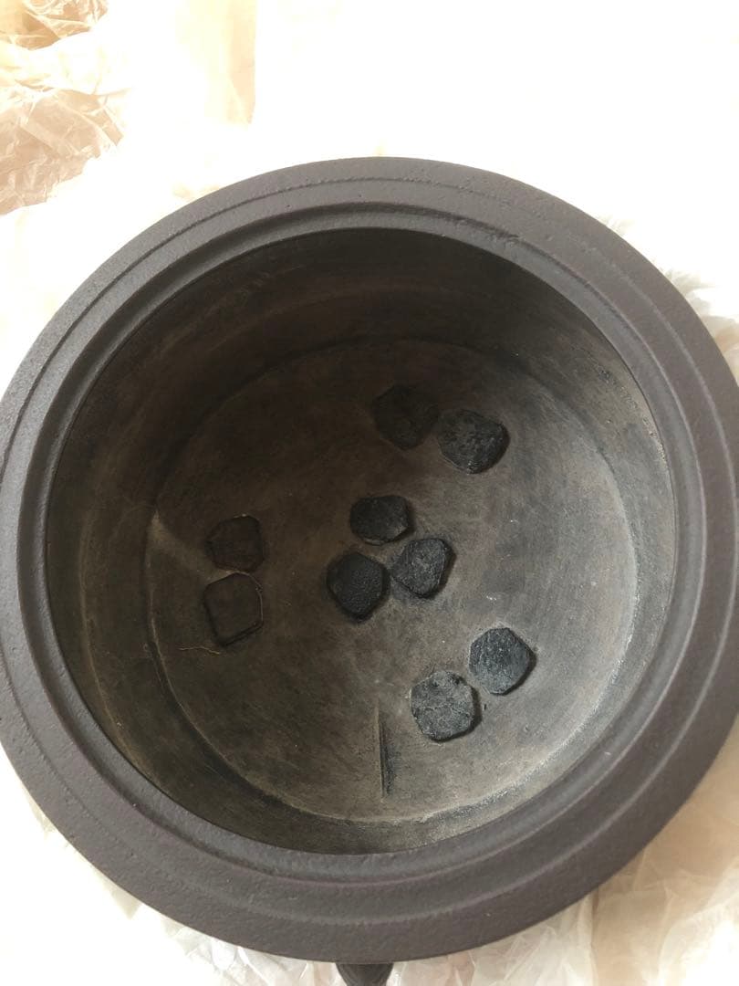 横段筋入　廣口釜　釜師　二代目　畠春斎作　共箱入