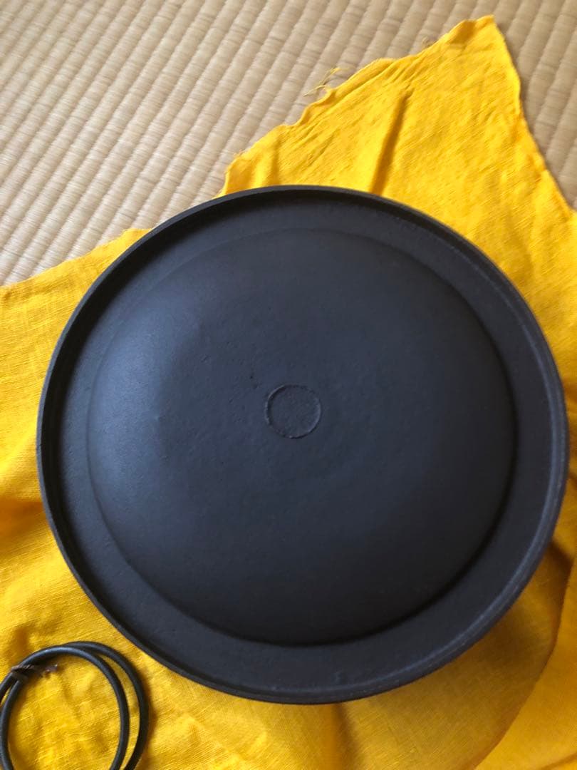 横段筋入　廣口釜　釜師　二代目　畠春斎作　共箱入