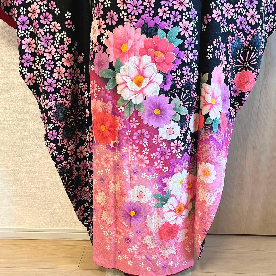 振袖セット　黒　ピンク　sMH2410154