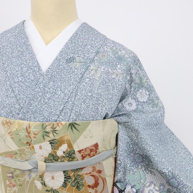 えぐっち　洗える♪訪問着＊胴抜き 着物 たたき染め 辻が花柄 12HH8