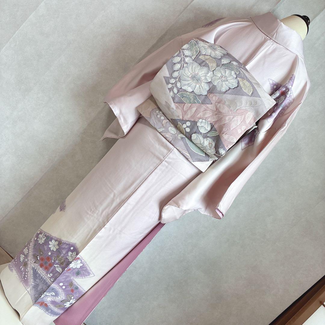 訪問着　フルセット　着物　辻ヶ花　スモールサイズ　Sサイズ　正絹　淡彩の華　G3