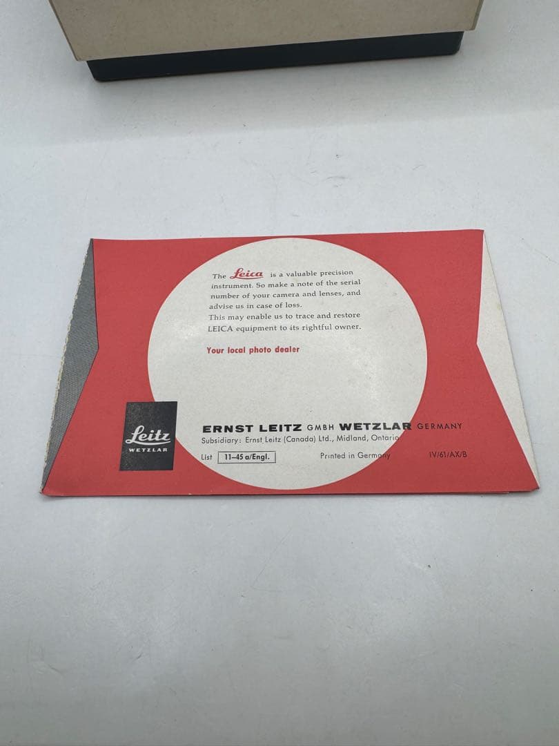 Leica M1レンジファインダーフィルムカメラ 箱と説明書