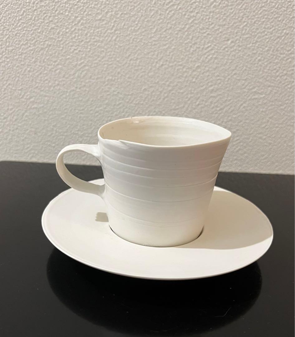 黒田泰蔵　白磁　カップ＆ソーサー　貴重