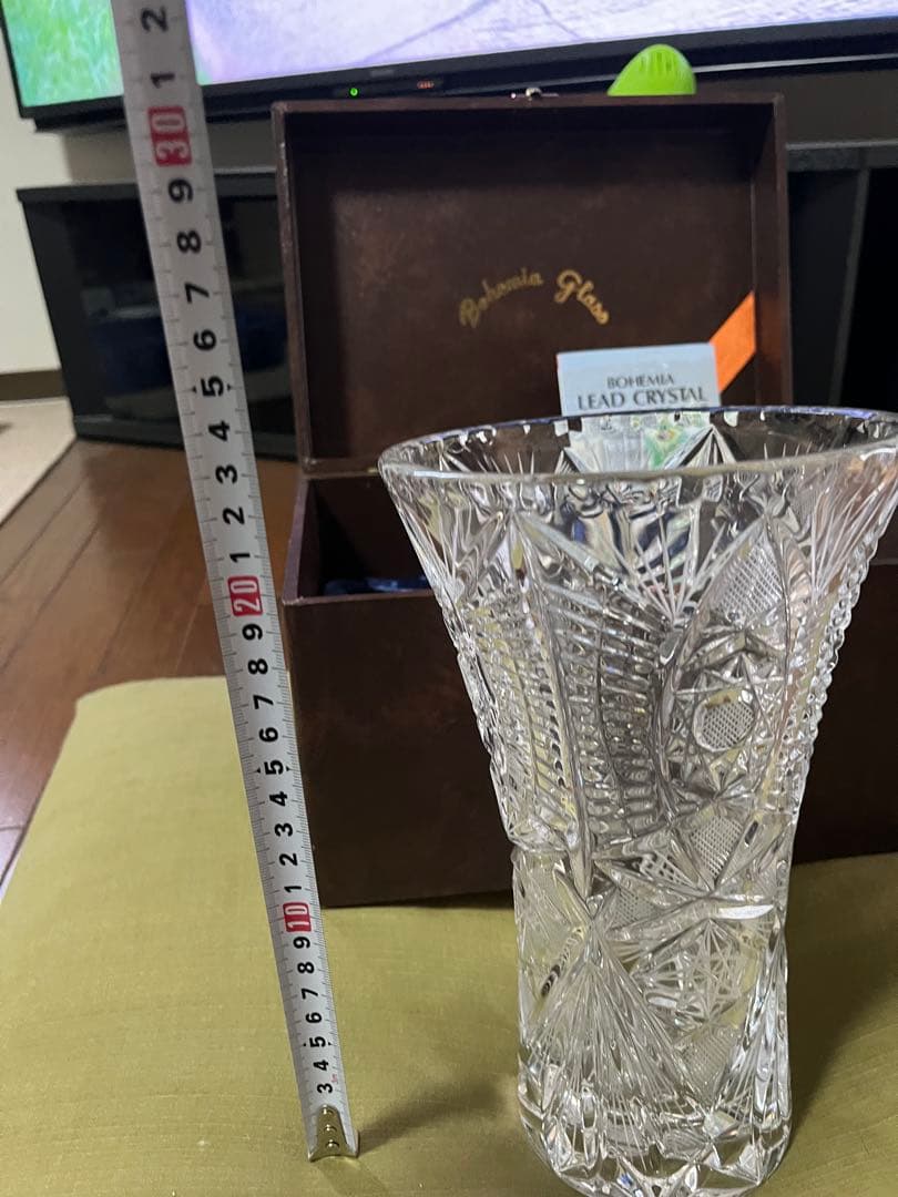 ボヘミアクリスタルガラス フラワーベース 高さ約25cm 値下げしました