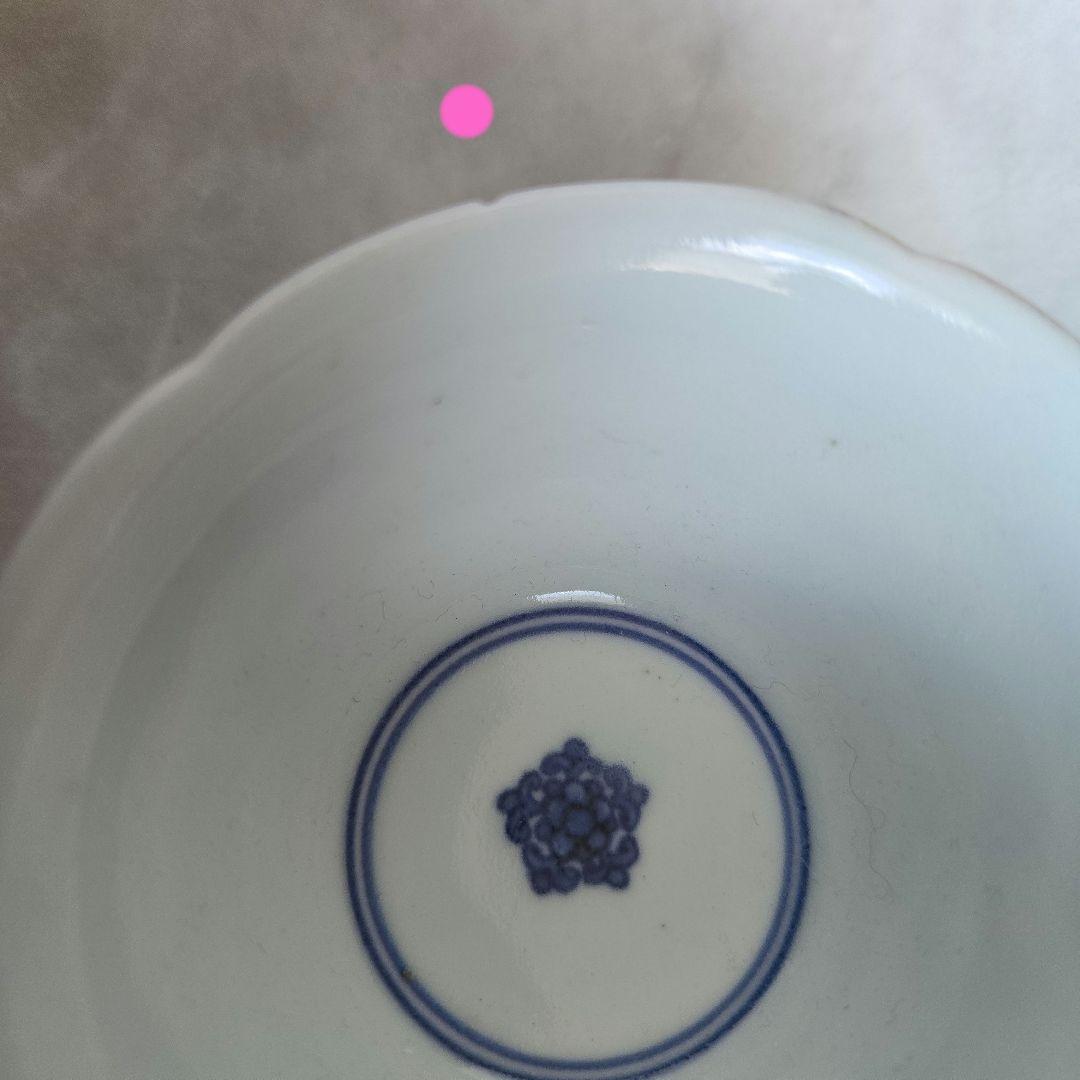 古伊万里　藍柿手　染付　向付　酒器　江戸時代　骨董　金直し　金継ぎ　アンティーク