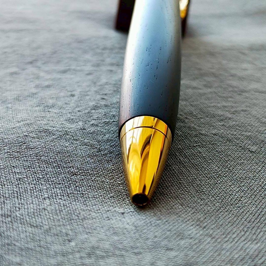 本紫檀　ツートン　ローズウッド　ハンドメイド　木軸ボールペン　G2　ゴールド