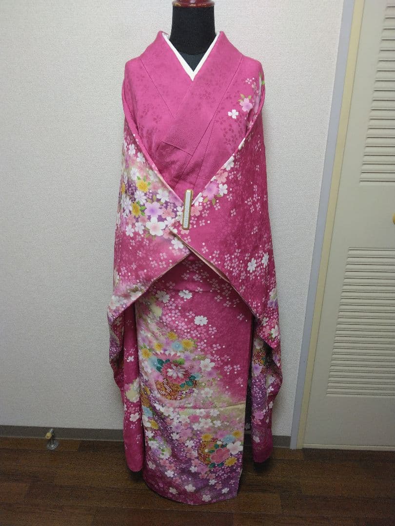 花柄ピンク振袖正絹