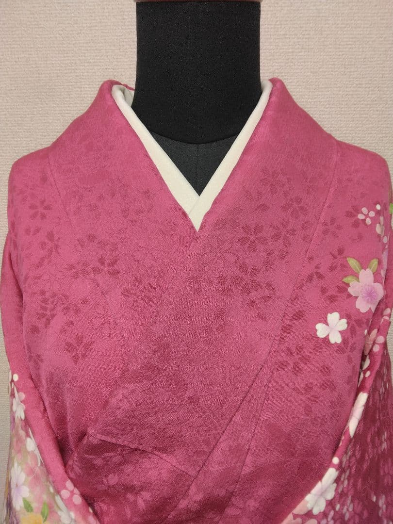 花柄ピンク振袖正絹