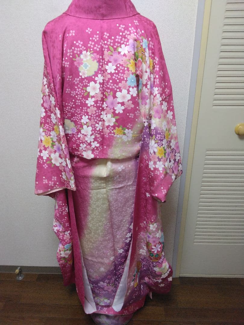 花柄ピンク振袖正絹