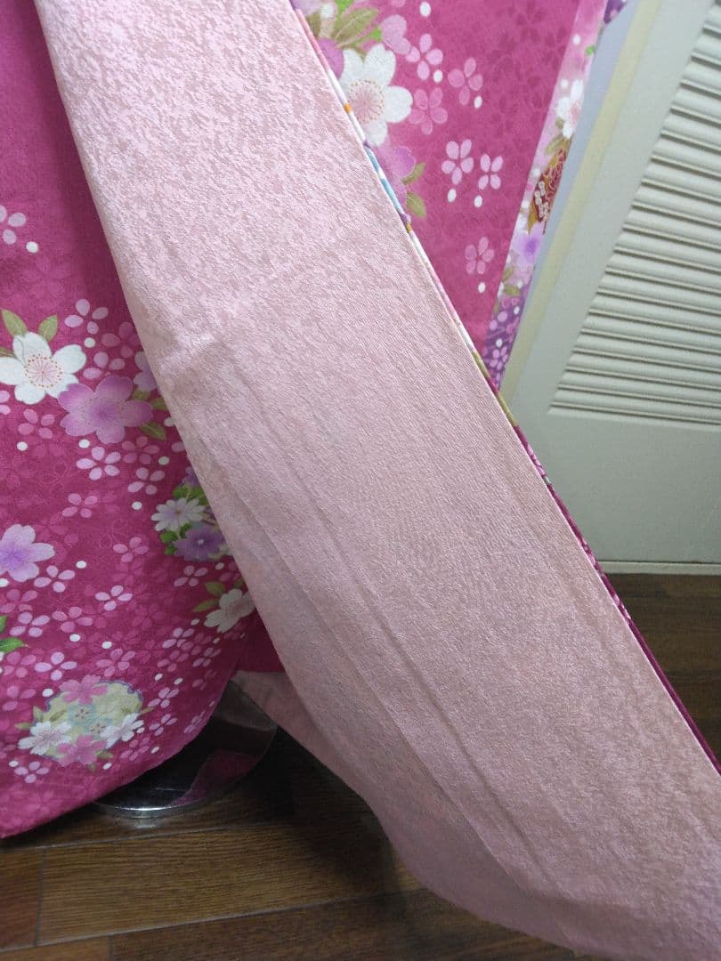 花柄ピンク振袖正絹