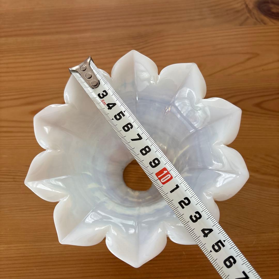 専用。フランスアンティーク　オパールセントガラスシェード　ペンダントランプ