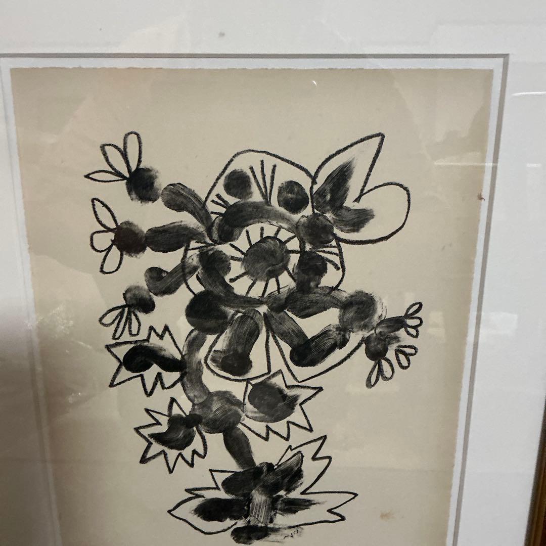 ピカソ　リトグラフ　花