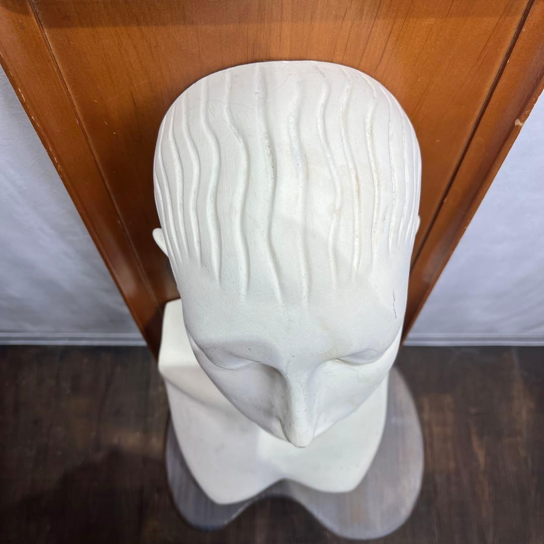 M02755 石膏アート　オブジェ　額付き　骨董品　インテリア　置き物