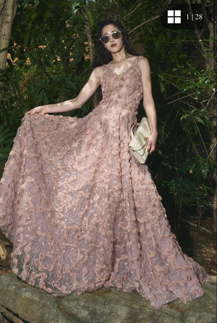 【AUBREY】フラワージャガードドレス ANDREA&Co.