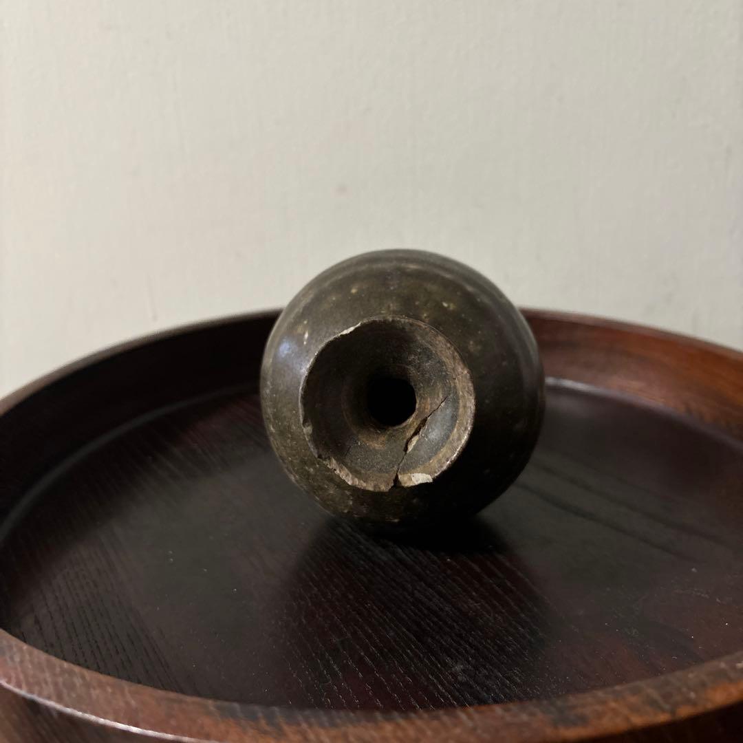 高麗〜李朝徳利　古道具　花入　飴釉　茶道具　アンティーク　骨董品　酒器　一輪挿し